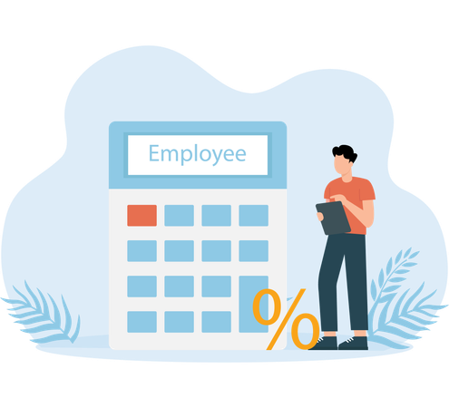 Man doing Budget calculation  Illustration