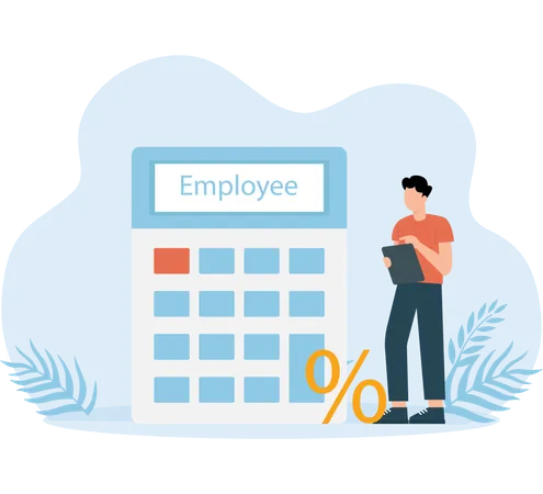 Man doing Budget calculation  Illustration