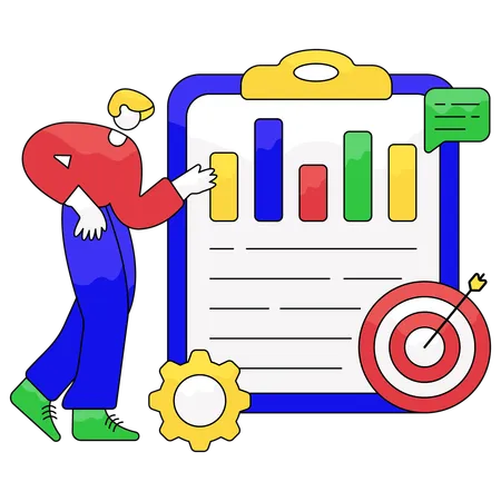 Man Doing Business Analysis  Illustration