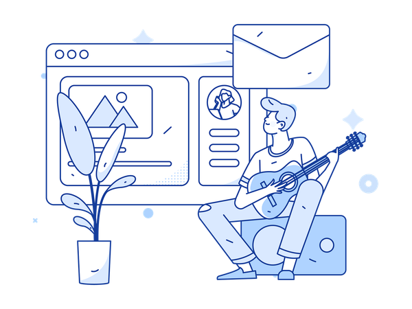 Man doing business analysis  Illustration