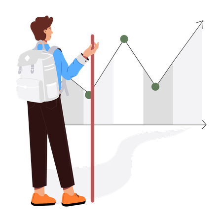 Man Doing Business Analysis  Illustration