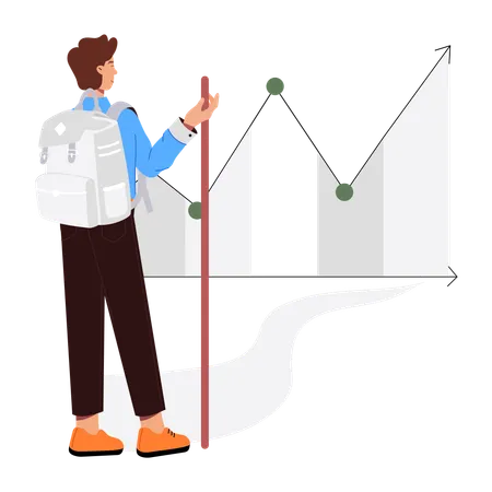 Man Doing Business Analysis  Illustration