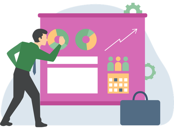Man doing Business Coaching  Illustration