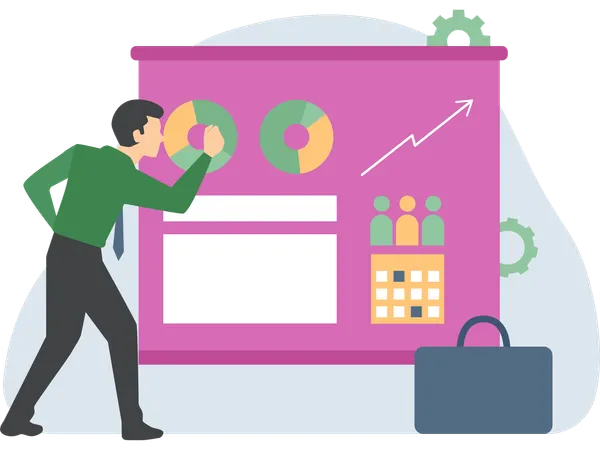 Man doing Business Coaching  Illustration
