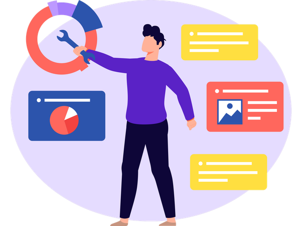 Man Doing Business Management  Illustration