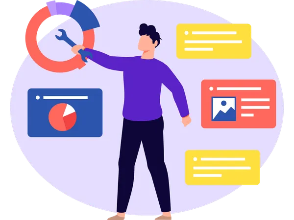 Man Doing Business Management  Illustration