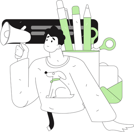 Man doing business marketing  Illustration