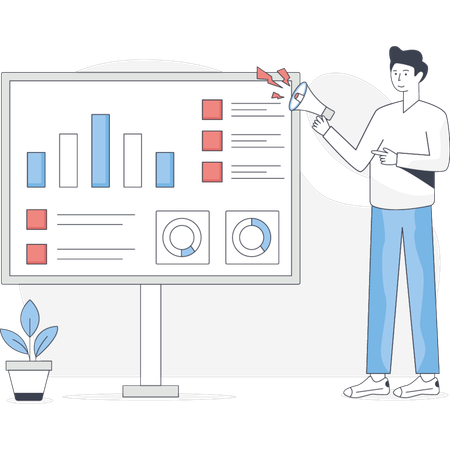Man Doing Business Marketing  Illustration