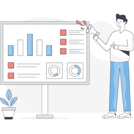 Man Doing Business Marketing  Illustration