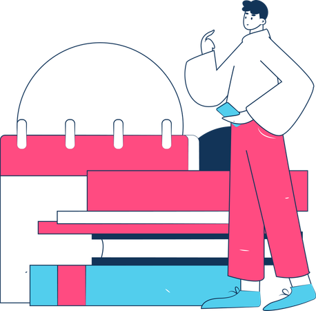 Man doing calendar management  Illustration