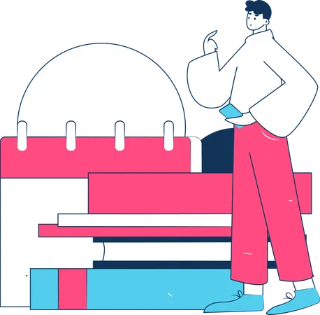 Man doing calendar management  Illustration