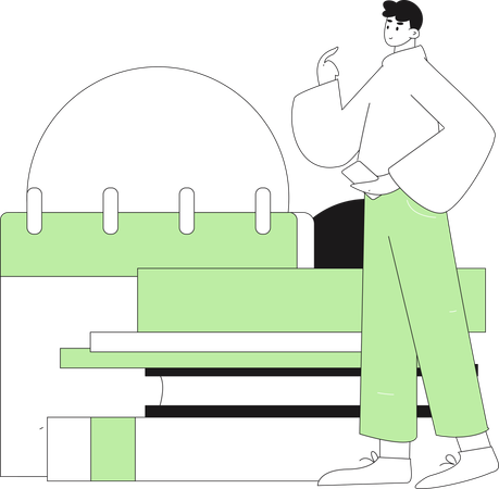 Man doing calendar management  Illustration