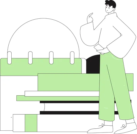 Man doing calendar management  Illustration