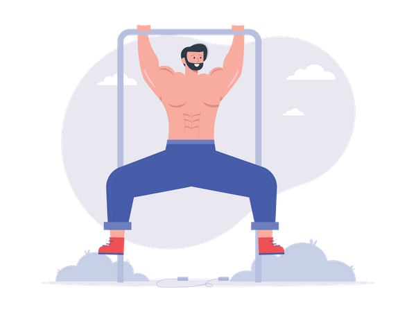 Man doing calisthenics exercise Illustration