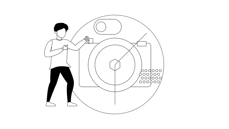 Man doing Camera work  Illustration