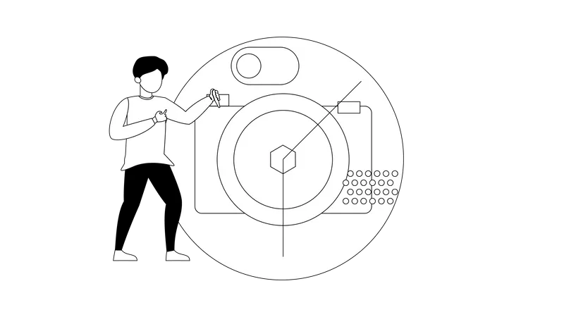 Man doing Camera work  Illustration