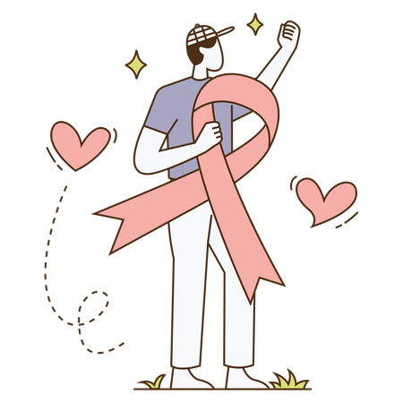 Man doing cancer awareness campaign  Illustration