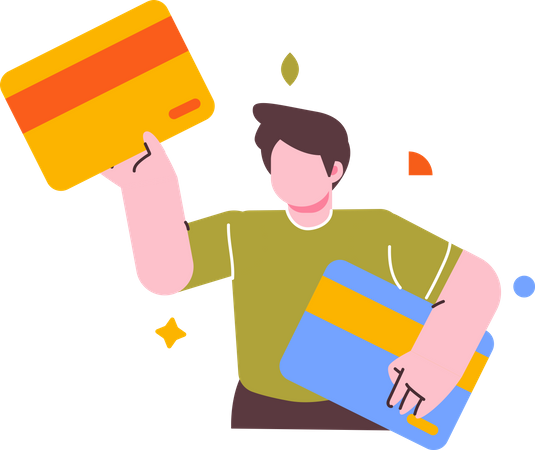 Man doing card payment for online shopping  Illustration