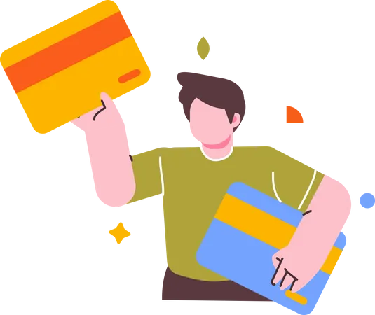 Man doing card payment for online shopping  Illustration