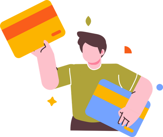 Man doing card payment for online shopping  일러스트레이션