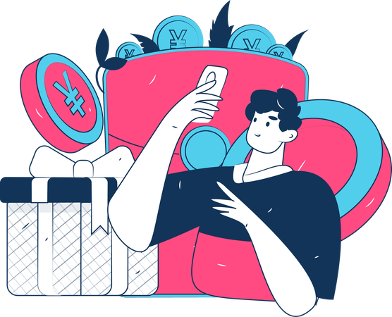 Man doing card payment for shopping  Illustration