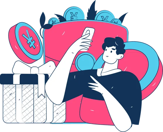 Man doing card payment for shopping  Illustration