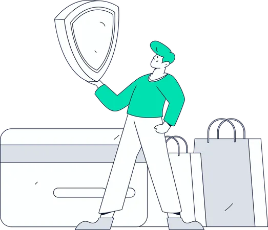 Man doing card payment for shopping  Illustration