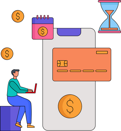 Man doing card payment  Illustration