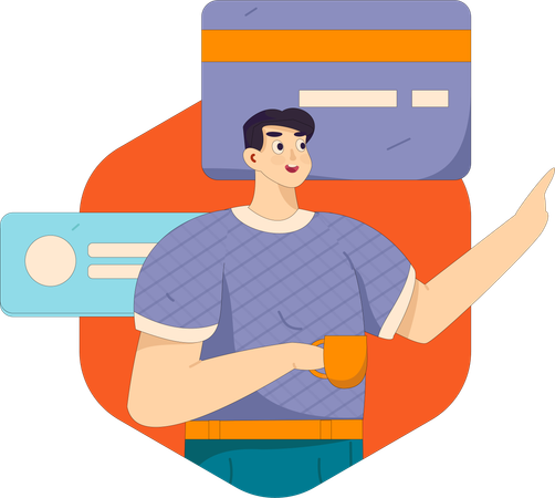 Man doing card payment  Illustration