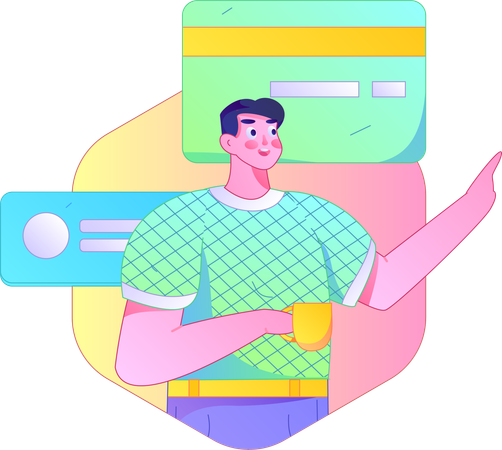 Man doing card payment  Illustration