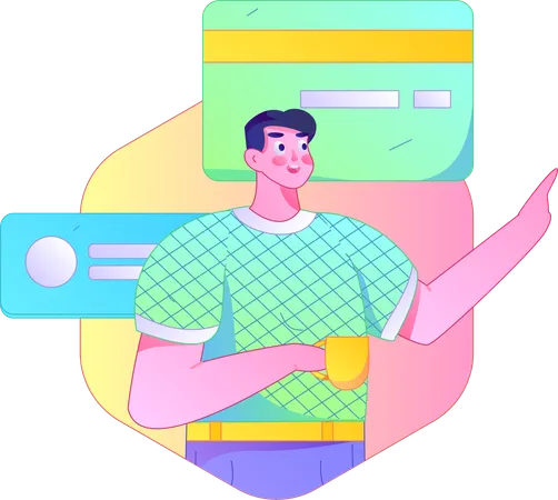 Man doing card payment  Illustration