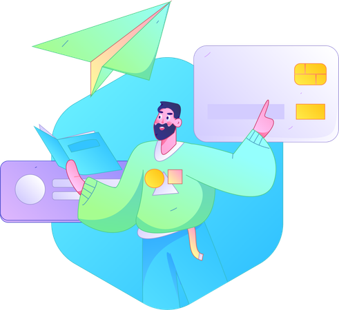 Man doing card payment  Illustration