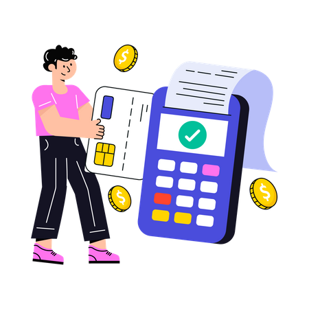 Man doing Card Payment  Illustration