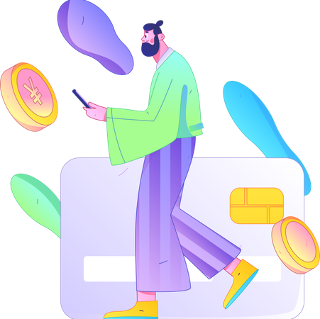 Man doing card payment  Illustration