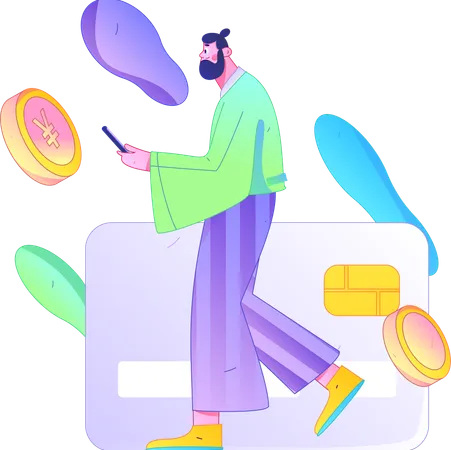 Man doing card payment  Illustration