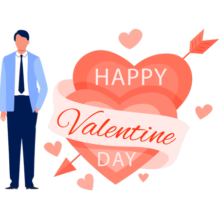 Man doing celebration of valentines day  Illustration