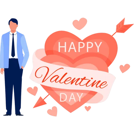 Man doing celebration of valentines day  Illustration