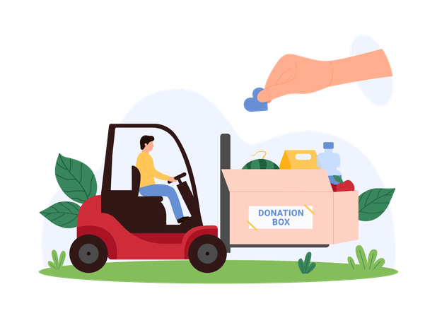 Man doing charity delivery  Illustration