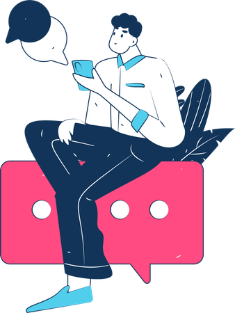 Man Doing chatting on phone  Illustration