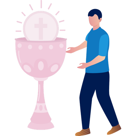 Man doing Christmas celebrating  Illustration