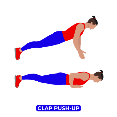 Man Doing Clap Push Up Exercise  Illustration