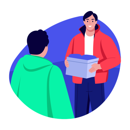 Man doing clothes charity  Illustration