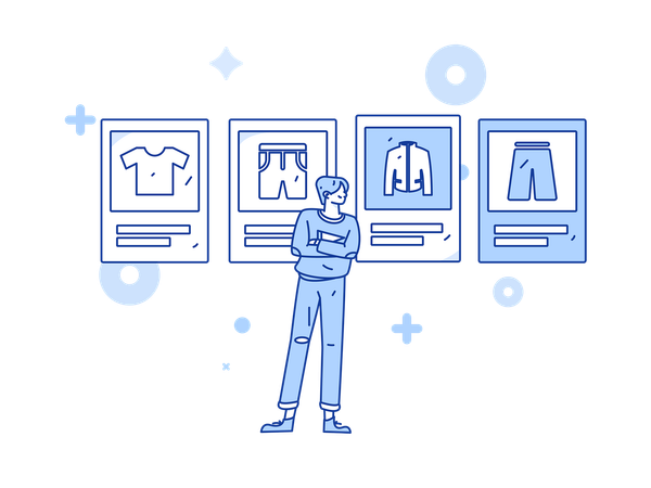 Man doing clothes shopping  Illustration