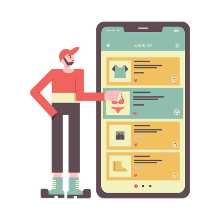 Man doing clothes shopping  Illustration