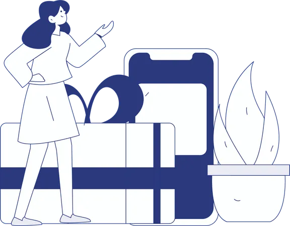 Man doing clothes shopping while redeeming coupons  Illustration