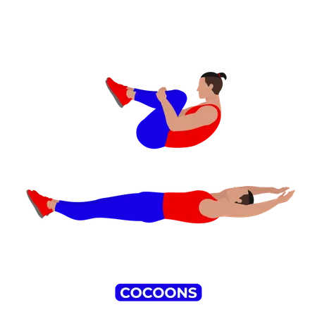 Man Doing Cocoons Exercise  Illustration