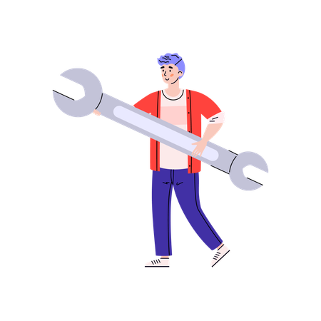 Man doing Code testing  Illustration