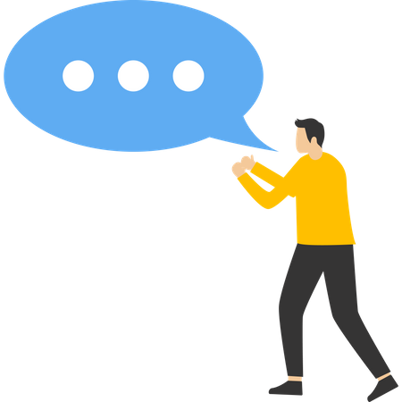 Man doing communication  Illustration