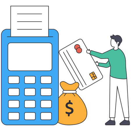 Man doing Contactless Payment  Illustration