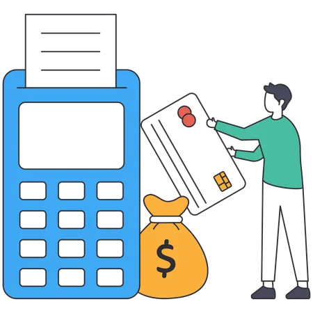 Man doing Contactless Payment  Illustration